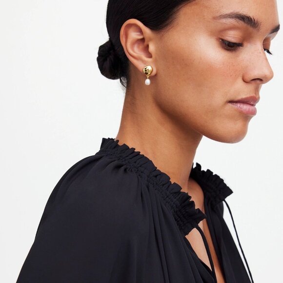 [NWT] Madewell Freshwater Pearl Crop Statement Earrings - Picture 1 of 3